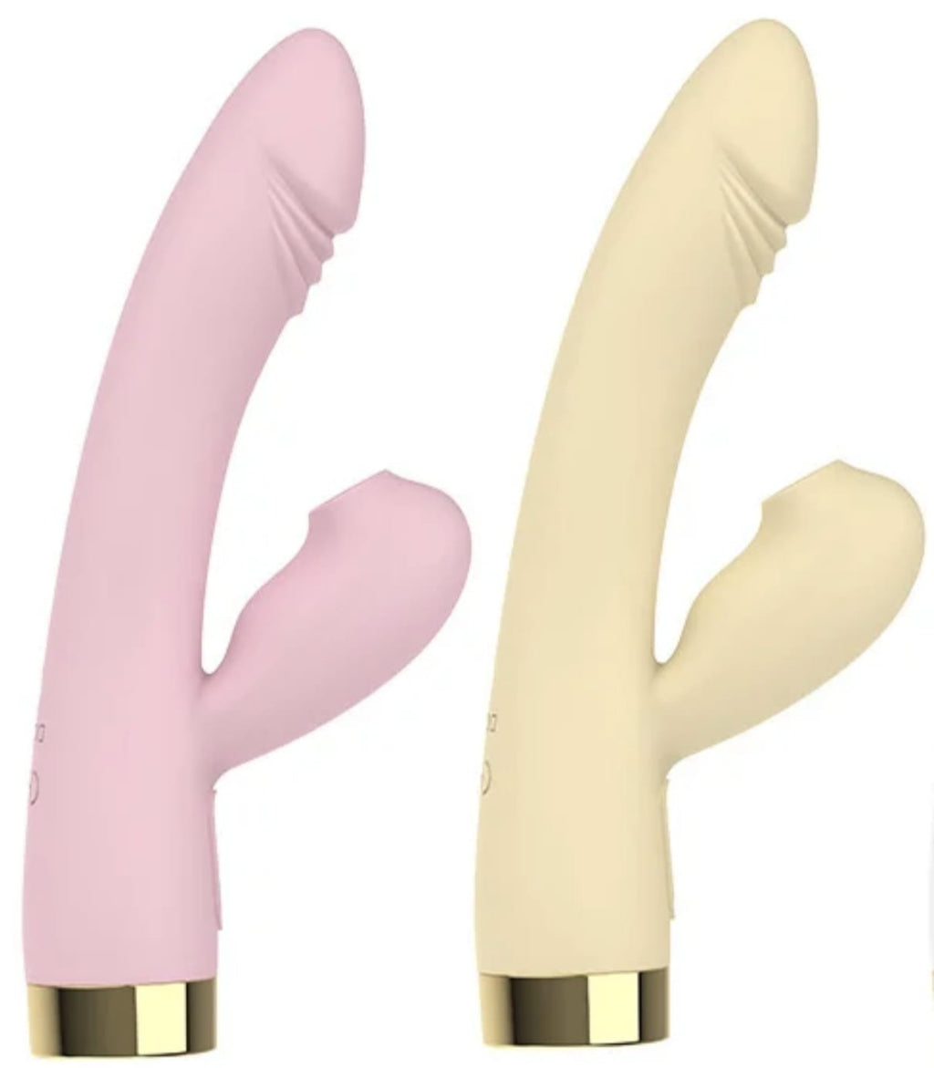 Vibrador Pau doble con succión clítoris